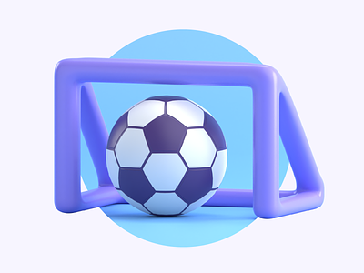 FOOTBALL SOCCER GOAL 3D ICON 3d icon 3d ilustration app design icon illustration soccer app ui ux website