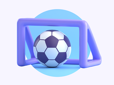 FOOTBALL SOCCER GOAL 3D ICON