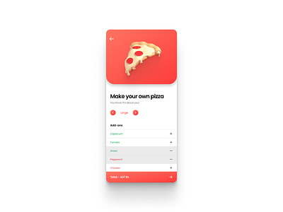 Customize Pizza UI appui branding design figma figmadesign ui ux uxui