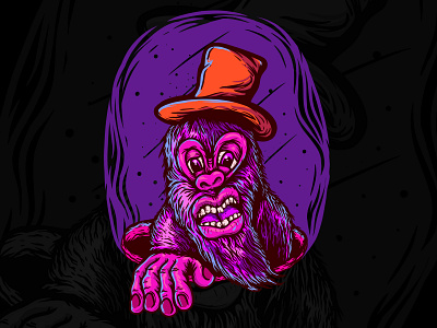 Help me! cartoon design illustration monkey mutant psychedelic trapp trippy