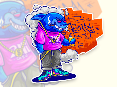 TOO HAI! break cartoon illustration introvertikal psychedelic shark