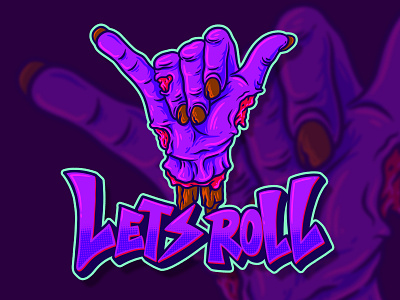 LET'S ROLL!! cartoon design illustration loose psychedelic trippy