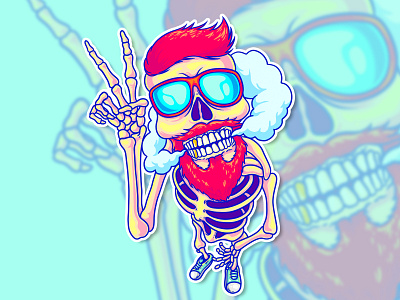 PEACE YO! cartoon illustration psychedelic