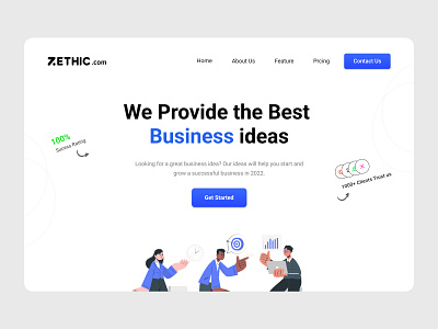 Web Header Design dribbble best shot hero design landing pag e ui uxui website design website header zethic zethicstudio zethictech