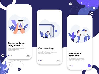 Visitor management and community app onboarding screen