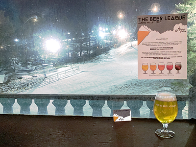 The Beer League alpine valley beer flyer membership card new belgium ski ski league