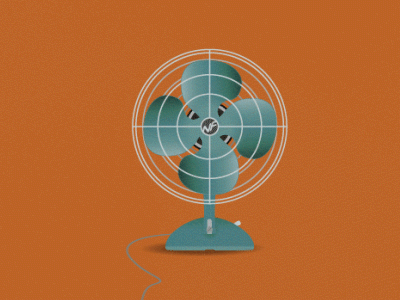 Fan speed: On animated antique fan on and off