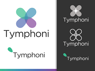 Tymphoni Marks full color gradient logo one color technology