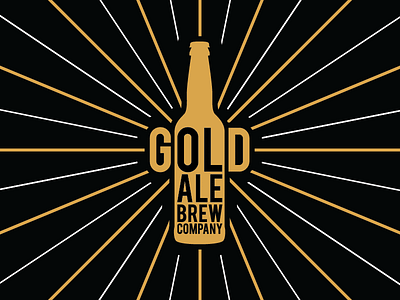 Gold Ale Brew Company ale beer bottle brewing gold logo ray