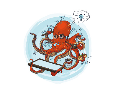 Octopus illustration octopus vector принт типография