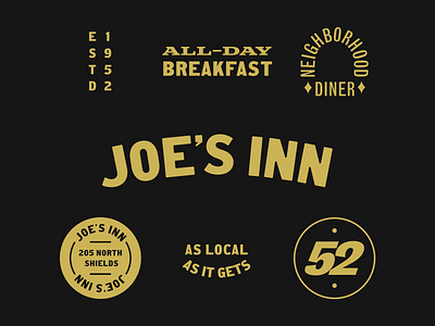 Joe's Inn branding diner food logo restaurant vintage
