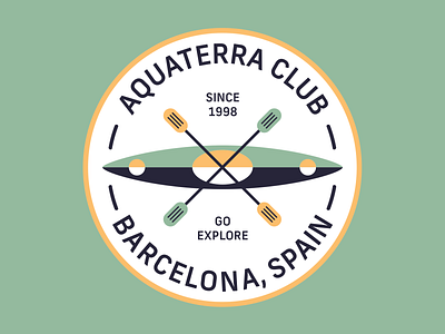 Aquaterra Club Logo adventure kayak logo mountain outdoors