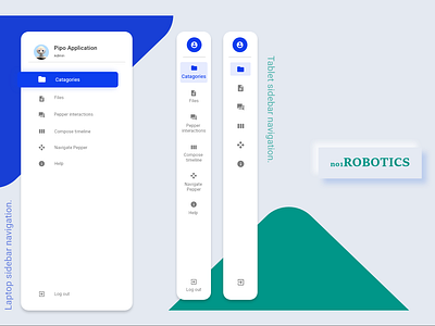 Sidebar navigation app application ui design materialdesign menubar minimalistic design no1robotics sidebar navigation ui ui components ux vector website