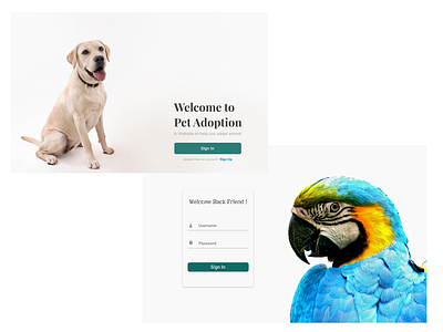 Landing Page and Login Page
