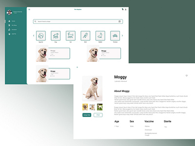 Pet Shop animal design dog pet pet adoption pet care pets petshop uidesign webdesign
