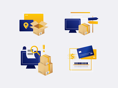 Shipping flow illustration vector