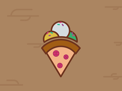 Ice cream and Pizza icon ui