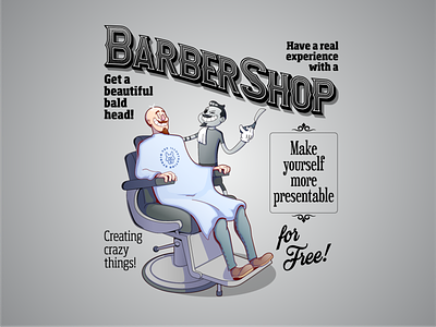 A REAL Barber Shop cartoon character characterdesign creative design drawing illustration logo typography vector