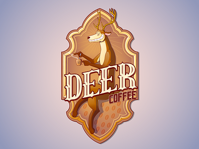 Deer Coffee cartoon character characterdesign coffee creative design drawing illustration logo typography vector