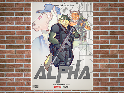 Alpha Poster cartoon character characterdesign creative design illustration logo movie poster typography vector