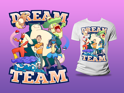 Pokemon Dream Team T-Shirt cartoon character characterdesign creative design illustration tshirt typography vector