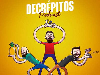 Decrépitos Podcast illustration typography vector
