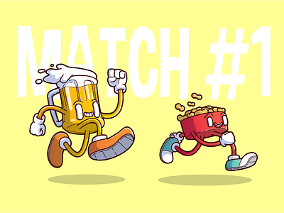 Match #1 beer design illustration peanuts vector