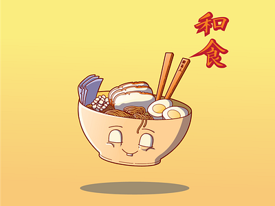 Ramen cartoon characterdesign design food illustration vector