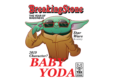 Baby Yoda cartoon characterdesign illustration magazine magazine cover typography vector