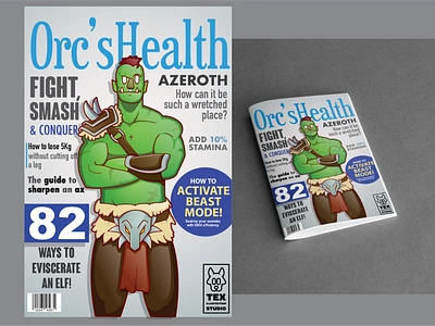 Awesome Magazines #3 cartoon character characterdesign design drawing game health illustration magazine magazine cover magazine design orc typography vector worldofwarcraft