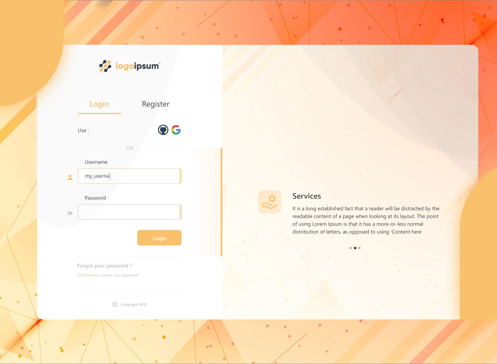 Login Page by Zoha on Dribbble