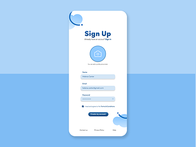 Sign Up | Daily UI #01 daily ui figma graphic design mobile ui vector