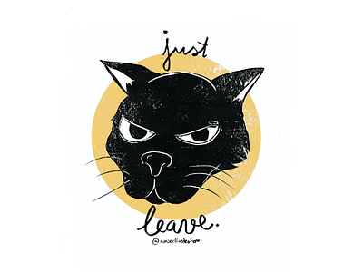 a cat mood aggressive angry blackcat calligraphy cat digital art graphicdesign illustration kitty linoleum meow