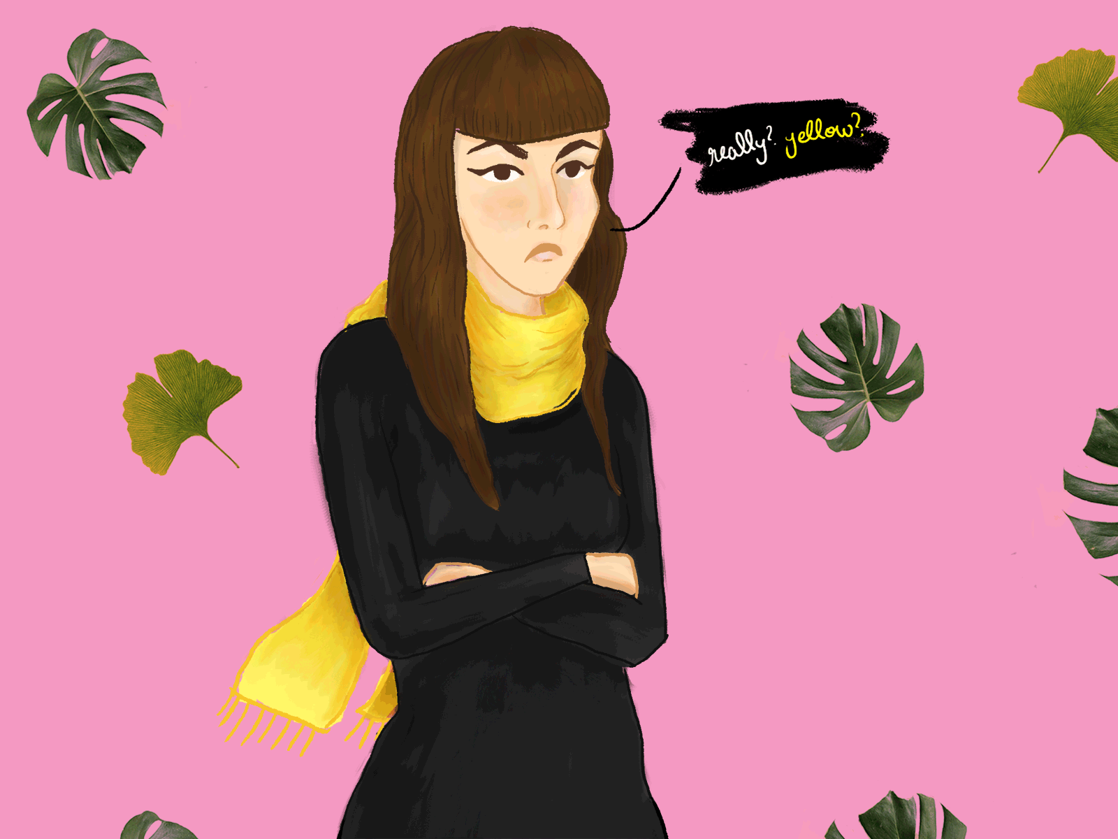 self portrait 2dart animation character digital art eyeroll frame by frame gif illustration mixedmedia motion graphic sarcasm self selfportrait yellow