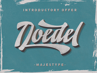 Doedel Typeface brush design font fonts grunge majestype retro script typography vintage