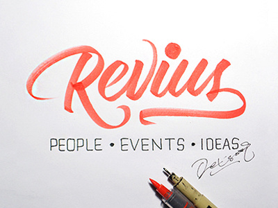 Revius Signature brushpen calligraphy font handlettering lettering scripts typography