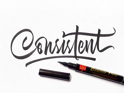Consistent brushpen calligraphy font fonts typeface typography