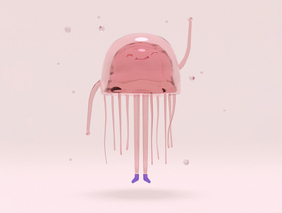 Jelly 3d 3dcharracter 3dillustration editorial illustration illustration jelly jellyfish process procreate