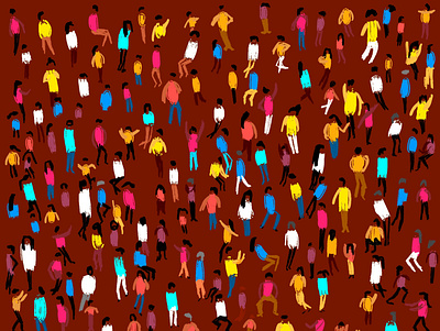 Crowd concept design digital drawing editorial illustration illustration process procreate sketch