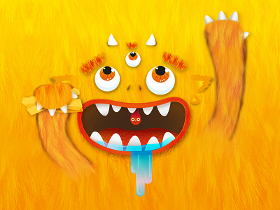 Furry Monster / Monster Fries design digital digitalart illustration illustrator monster vector