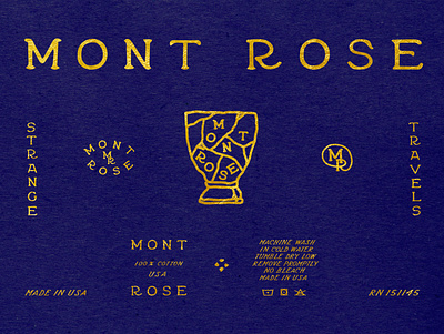 MONT ROSE brand identity clothing label iconography illustration typography