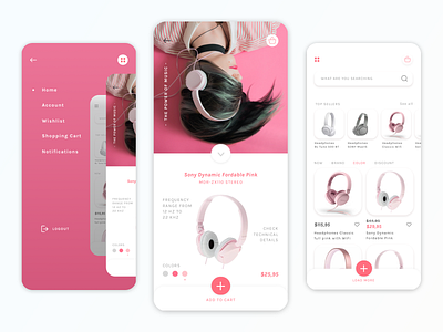 Shopping App for Headphones app design app designer branding ecommerce design high fidelity minimal mobile shopping app technology ui ui design user inteface