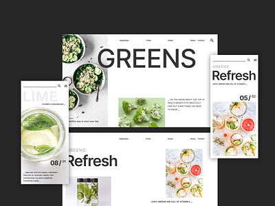 Web Design Concept / Food Blog app design app designer branding clean clean ui minimal mobile responsive design responsive web design ui ui design user inteface ux