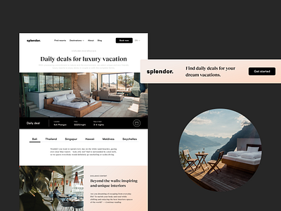 Luxury vacation finder - Web & branding concept branding clean ui editorial design marketing website minimal product design prototyping ui ui design user experience user inteface ux wireframing