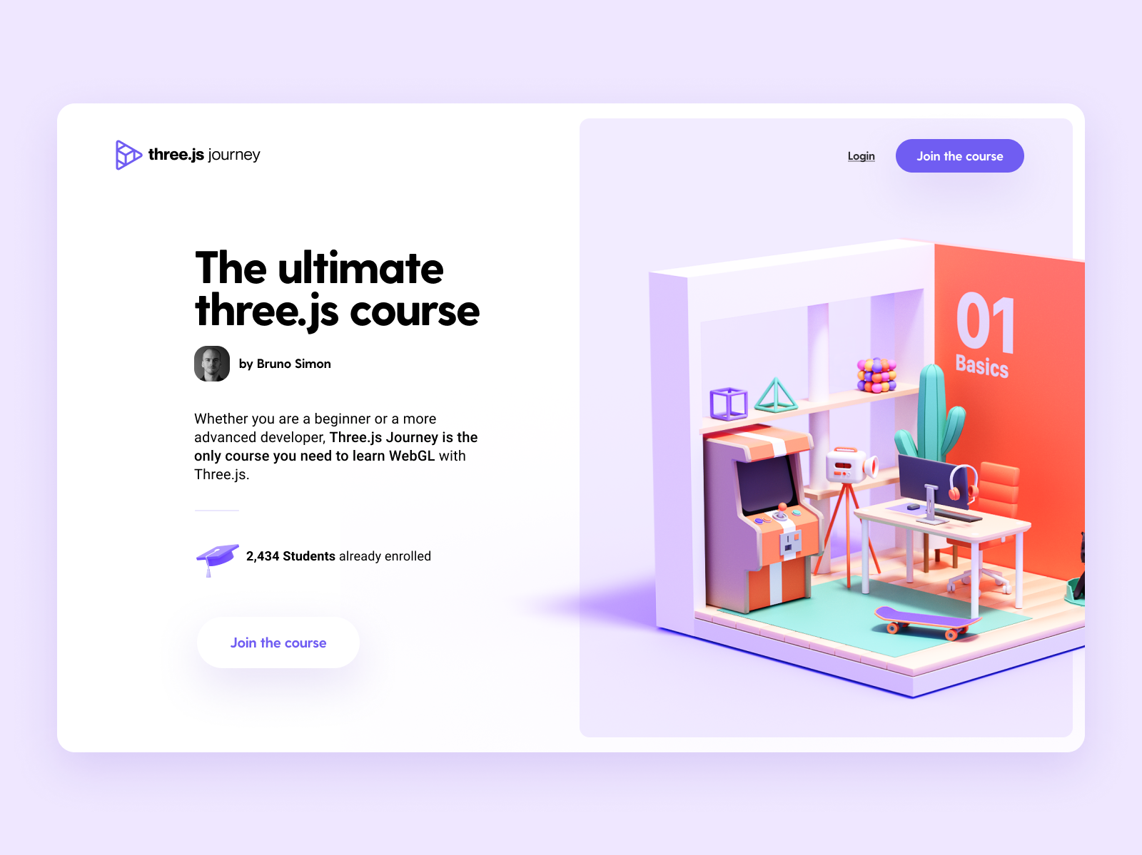 Three.js Journey Website by Romain Briaux on Dribbble