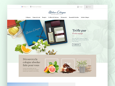 Atelier Cologne ecommerce fragrance home homepage merchant webdesign