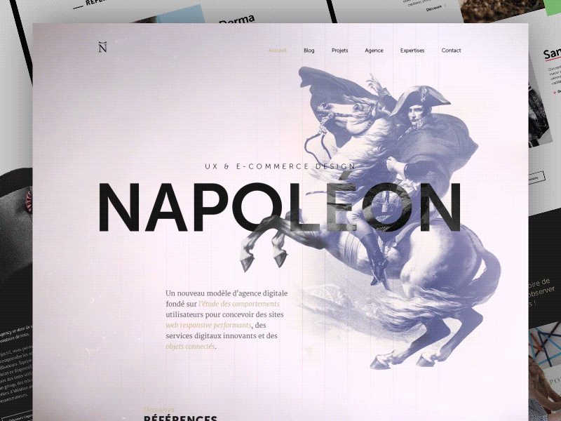 Napoleon Agency agency animation creative design glitch interface layout portfolio ui ux webdesign website