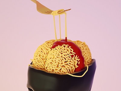 Emojibook Spaghetti 🍝 c4d cinema4d emoji illustration maxon octane spaghetti