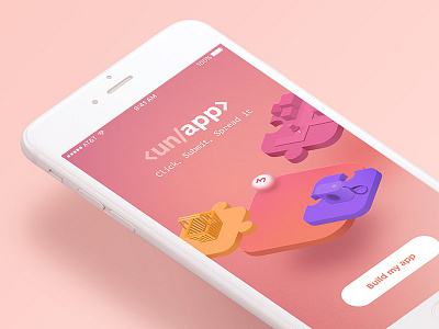 Unapp - App builder app colors gradients illustration isometric splash screen splashscreen