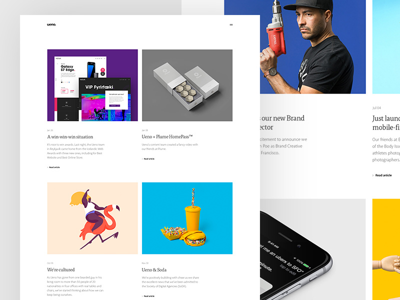 Ueno News : Overview Page by Romain Briaux for ueno. on Dribbble